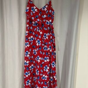Banana Republic Red Spaghetti Strap Maxi Sundress